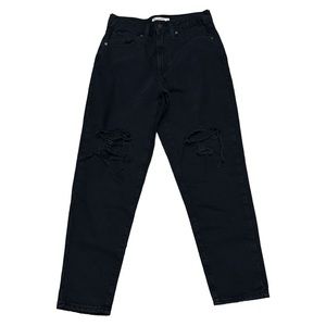 Levi’s Women’s Size 30 x‎ 28 High Waisted Tapered Mom Jeans Black Straight